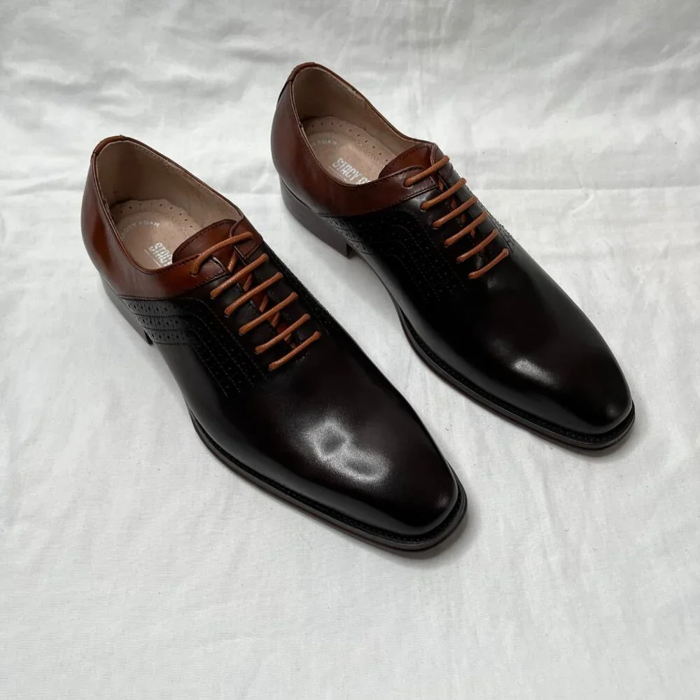 Stacy Adams Mens Shoes Halloway Plain Toe Oxford Brown Leather 7 M